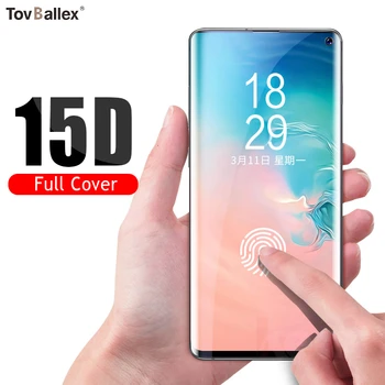 

100Pcs 15D Tempered Glass For Samsung Galaxy S10 S10e S9 S8 Plus S7 S6 Edge Note 8 9 10 Pro Full Coverage Screen Protective Film
