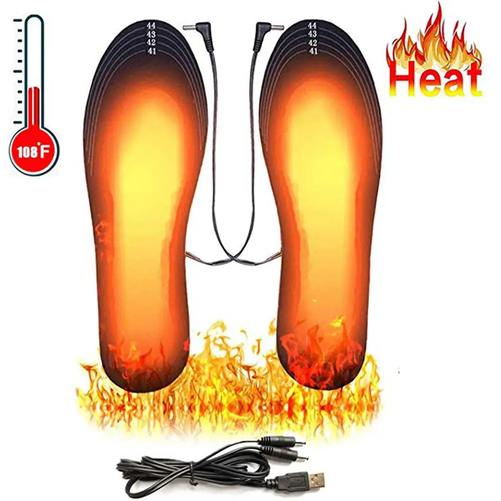 

USB Heated Shoe Insoles Feet Warm Sock Pad Mat Electrically Heating Insoles Washable Warm Thermal Insoles Unisex WJ014