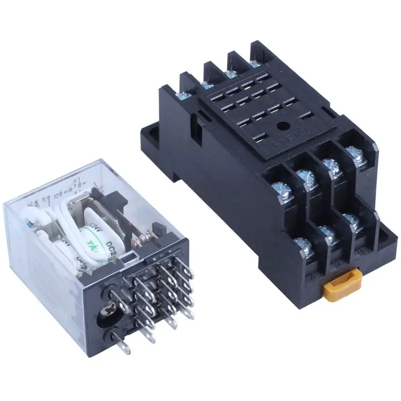 DC 24V Катушка вольт 4PDT 14 контактный терминал электромагнитное реле HH54P|Реле| |