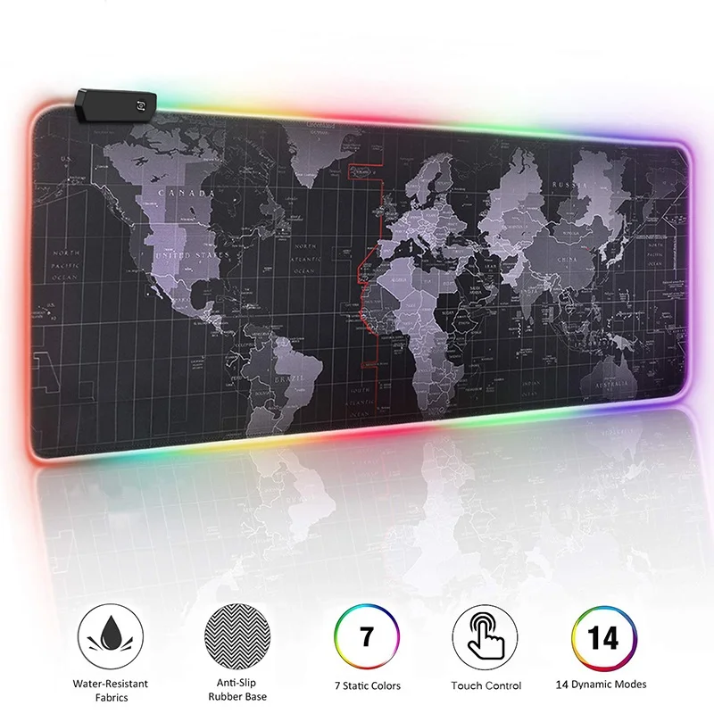 Цветная (RGB) Мышь игровой коврик pad XXL большие геймер светодиодный Большой