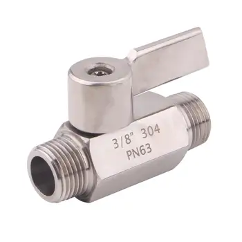 

DERNORD SUS304 Ball Valve 3/8" (Male&Male)NPT Thread Male Small Mini Ball Valve