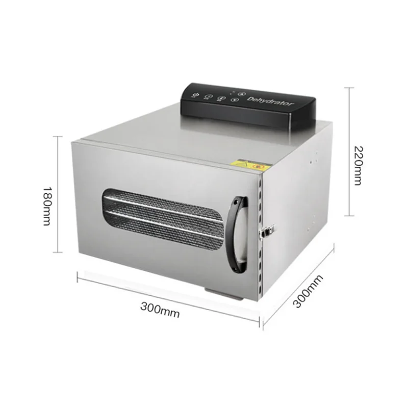 110V/220V 6 Trays Stainless Steel Dried Food Dehydrator Fruit Vegetable Snacks Dehydration Air Dryer Meat Herb Drying Machine
