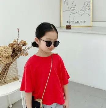 

2020 new girls short sleeve t-shirt summer cotton fashion girls top 2-7t HO795