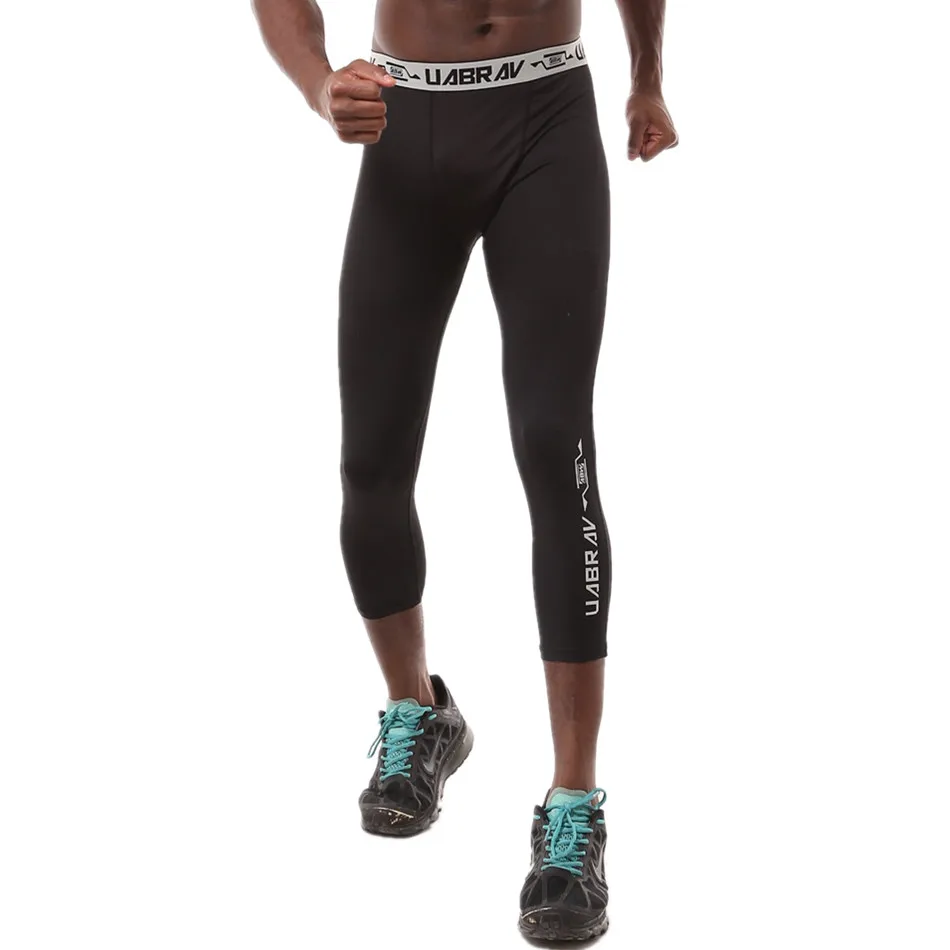 Men Women Jogging Pants 3/4 Length Running Tights Sport Leggings