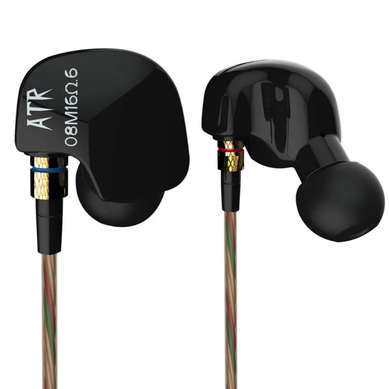No Mic KZ ATR медный драйвер HiFi спортивные наушники 3D тяжелый бас Заушное крепление наушников в ухо наушники для бега с микрофоном - Цвет: No Mic