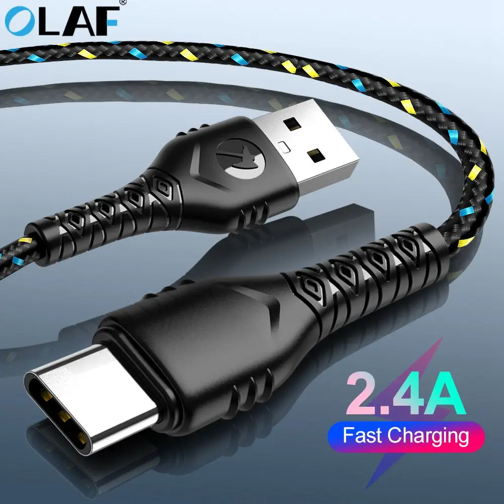 

OLAF 2m USB Type C Cable for Samsung S9 S8 Fast Charge Type-C Mobile Phone Charging Wire USB C Cable for Xiaomi mi A2 Oneplus 6t