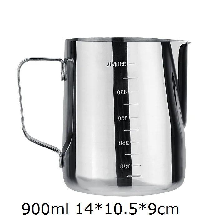 Нержавеющая сталь вспениватель Pull Flower Cup остроконечная насадка дизайн не прилипающий вспениватель молока для кофе чашка для латте 13x9x8,5 cm - Цвет: 900ml