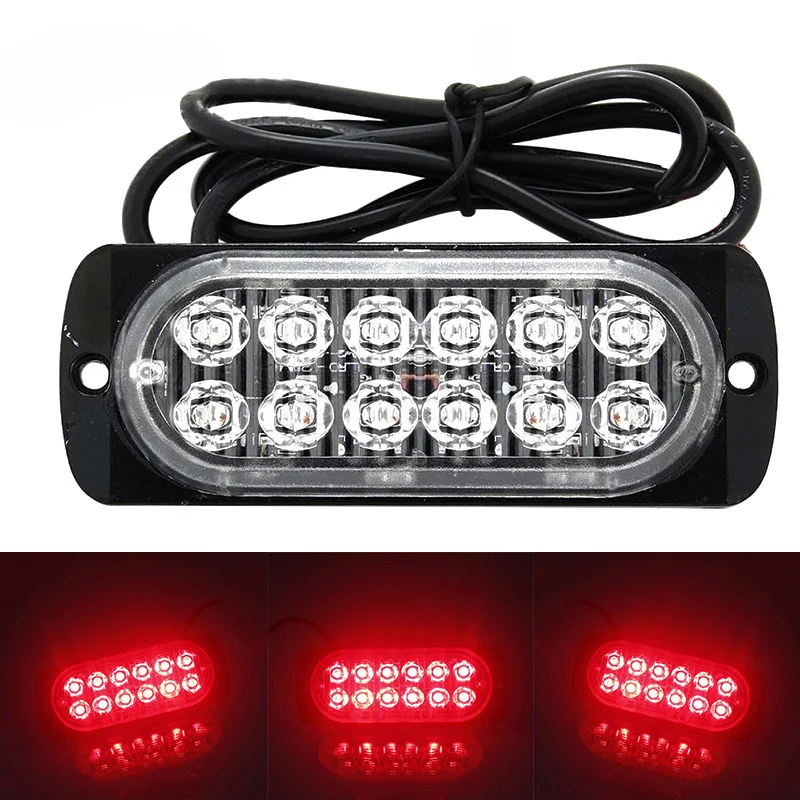 12LED Off-road Car Trucks Safety Urgent Working Fog Red Light Lamp 12V~24V 36W LED Urgent Light ► Photo 1/5