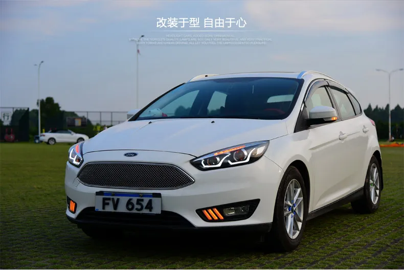 Автомобильный Стильный чехол на головную лампу для Ford Focus- фары светодиодный фары DRL Объектив Двойной Луч Биксеноновые автомобильные аксессуары