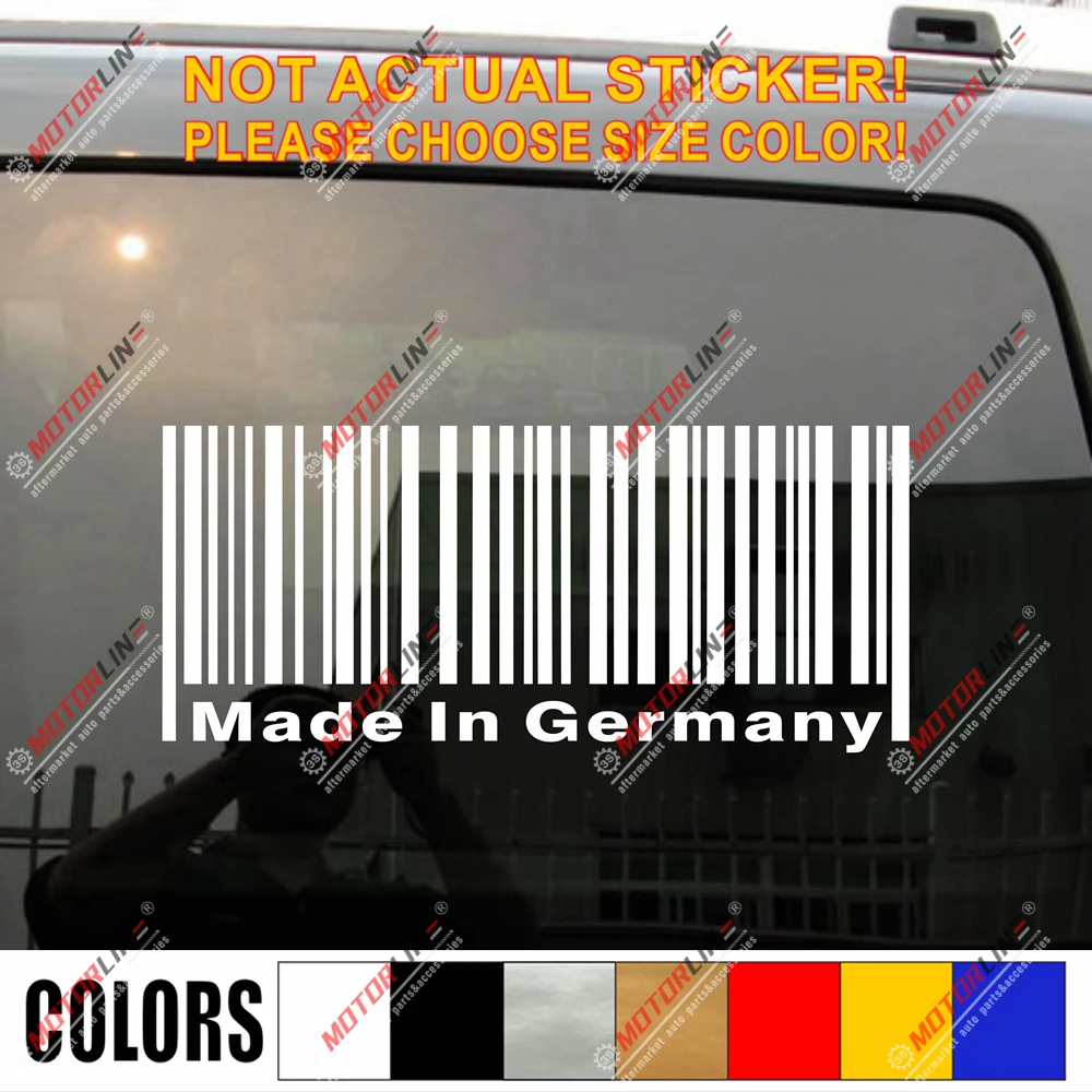 Made In Germany Upc Barcode Funny Decal Sticker Car Vinyl Pick Size ...