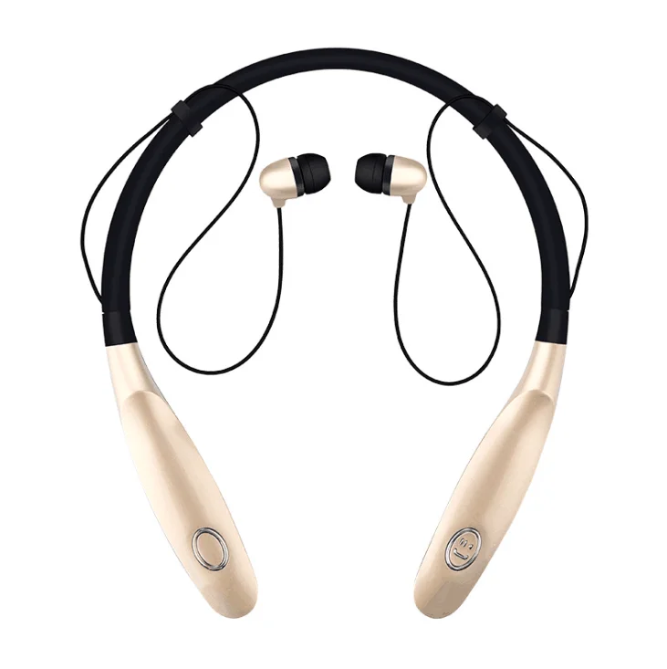 Беспроводные Bluetooth наушники для бега, спортивные наушники, басовый звук, беспроводные наушники с микрофоном для Iphone, Xiaomi, наушники - Цвет: gold