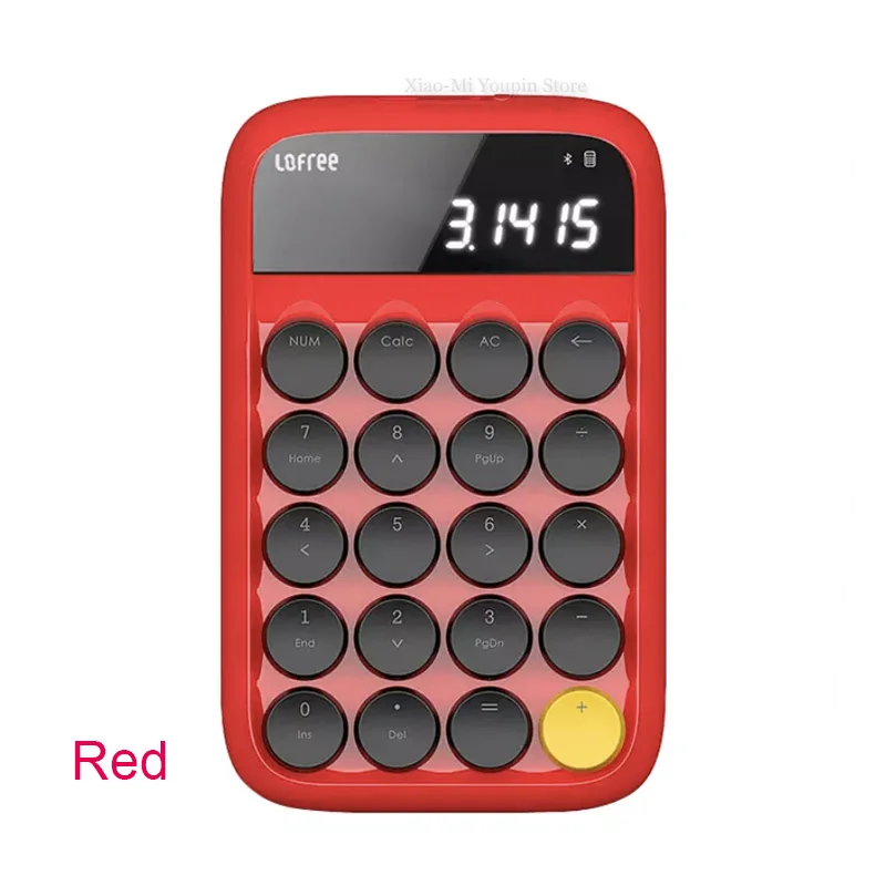 Red Xiaomi Mijia Lofree Bluetooth цифровая клавиатура многосистемная совместимая клавиатура с подсветкой Micro USB 800 мАч емкость смарт-калькулятор - Цвет: Red