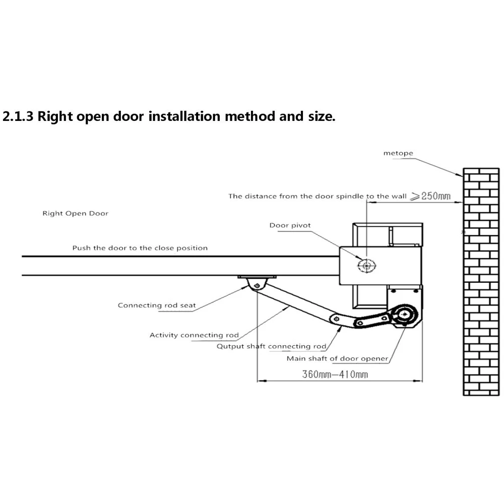 AC100-240V Automatic Gate Door Opener Side Mounted Rainproof Metal 90 Degree Ele
