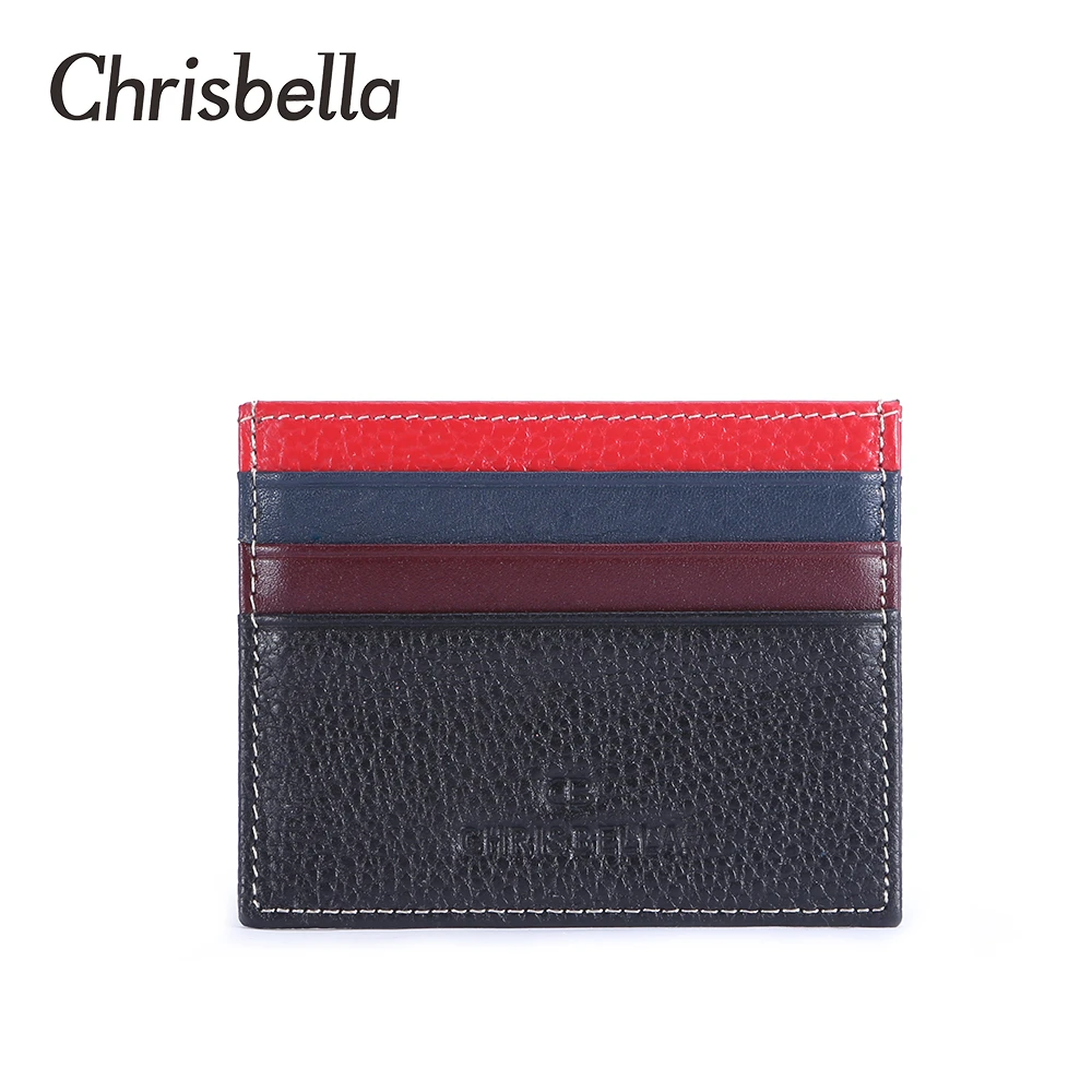 cartera Unisex de genuino para hombre mujer, tarjetero con bolsillo para tarjetas de identificación, monedero autobús, Color mezclado, 100%|Tarjeteros| - AliExpress