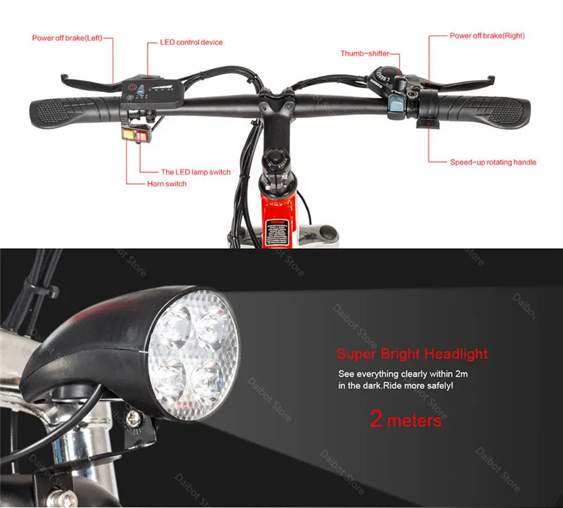 26'' Powerful Electric Bicycle 2 Wheels Electric Bicycles 36V SAMEBIKE SH26 Mountain Smart Electric Bikes Adults Max Range 70KM (9)