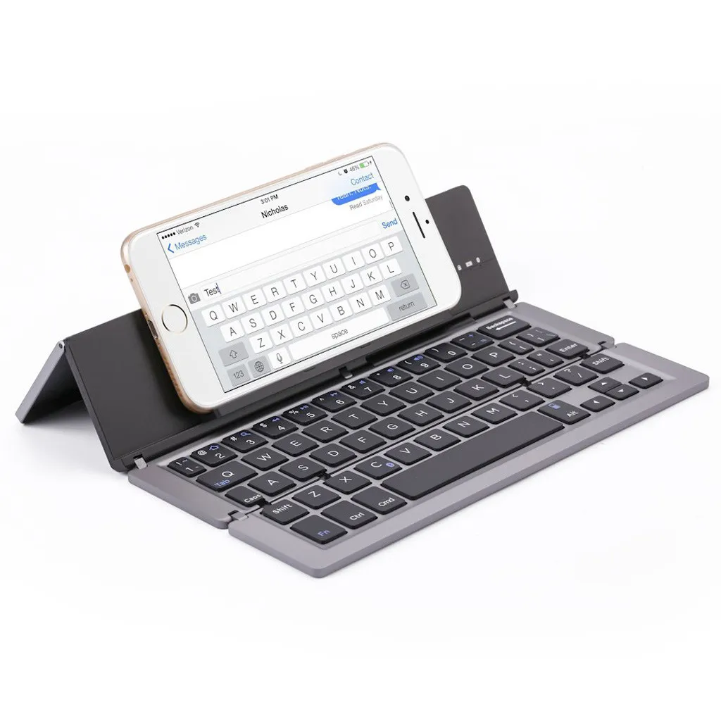 Портативная складная клавиатура Blueteeh, алюминиевая складная беспроводная клавиатура для смартфонов, A0538-1, машинка Teclado Sem Fio