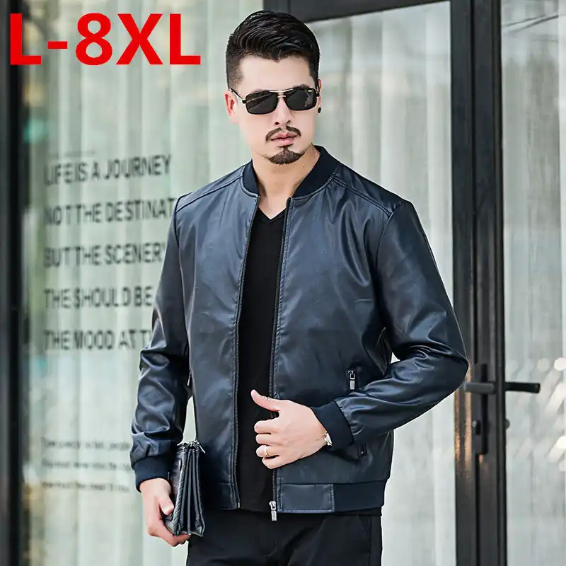 jaqueta de couro masculina plus size