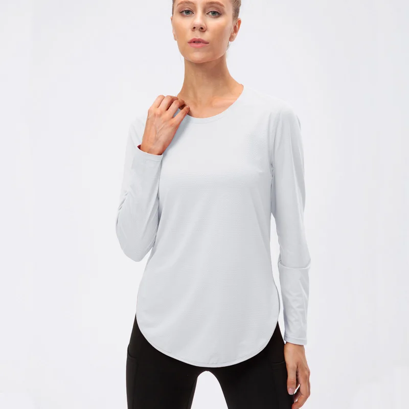 Women Workout Shirt Loose Long Sleeve Sports Top Breathable Quick Dry Yoga Exercise Shirt Fitness Running Clothing