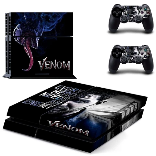 GYTM2098 Venom наклейка для PS4 наклейка для sony playstation 4 PS4 консоли и 2 крышки контроллеров наклейки для приставки стикер s винил - Цвет: GYTM2098