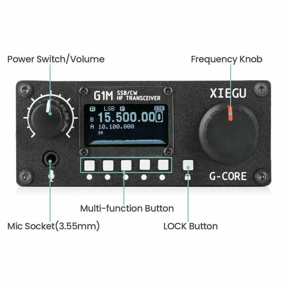 Новейший G-CORE SDR любительский радиоприемник XIEGU G1M SSB/CW 0,5-30 МГц Мобильный радиоприемник HF трансивер Ham QRP