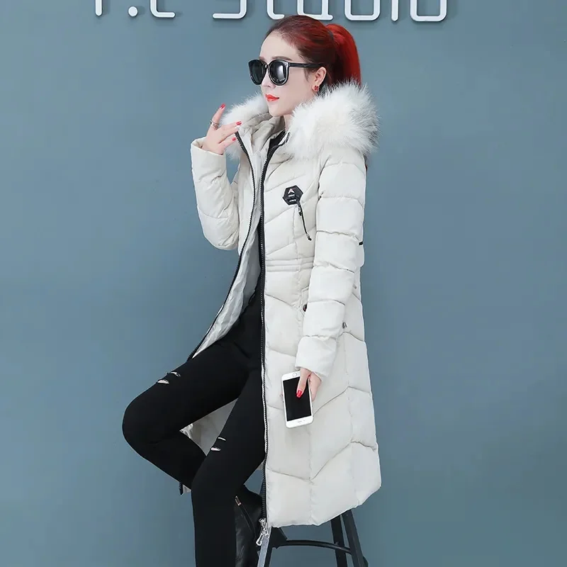 Padded Women's Mid-Length 2021 New Female Winter Slim Fit Korean Style Cotton-Padded Women's Over-The-Knee Student Padded Jacket