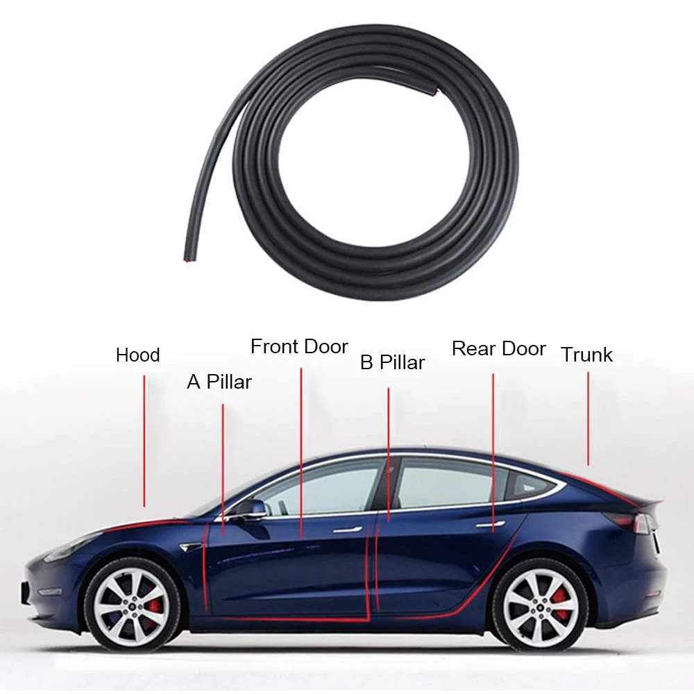 Tesla Model 3 Dichtungsset - Türdichtungssatz gegen Windgeräusche