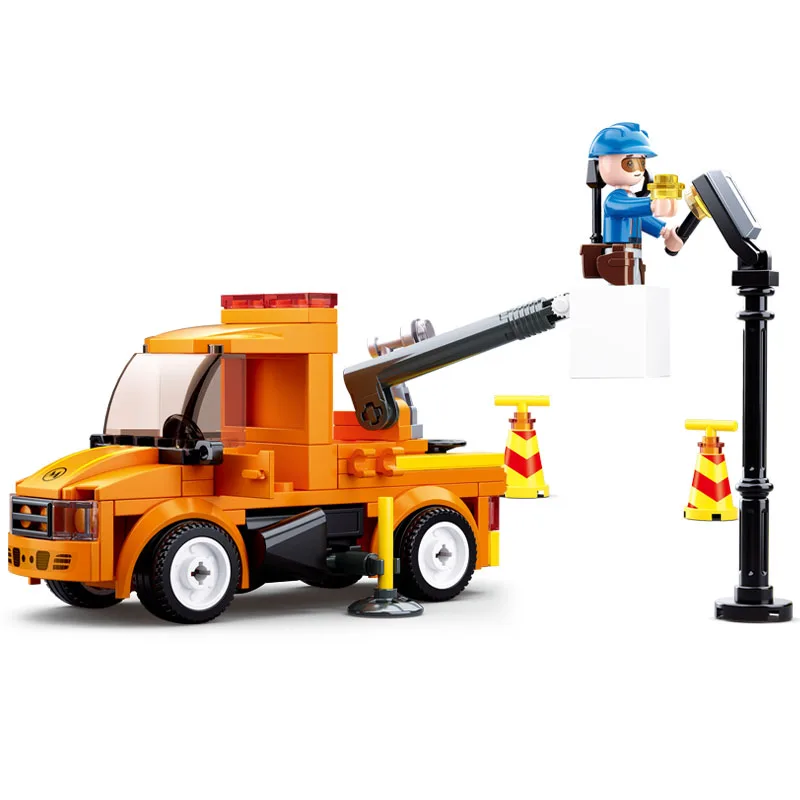 B0781D No retail box Enlighten строительный блок город автомобили улица уборочная машина 102 шт. развивающие Кирпичи Игрушка мальчик подарок-без коробки - Цвет: B0781D No retail box