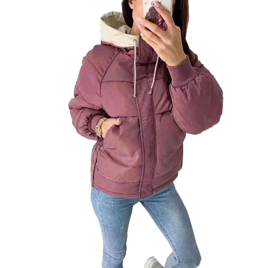 Модная осенне-зимняя женская парка, толстая, плюс размер, 3XL, с капюшоном, женское теплое Стеганое пальто, на молнии, с карманами, верхняя одежда, Женское пальто