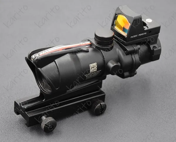 Тактический винтовочный оптический прицел Trijicon ACOG Style 4x32 красного цвета и RMR 1x