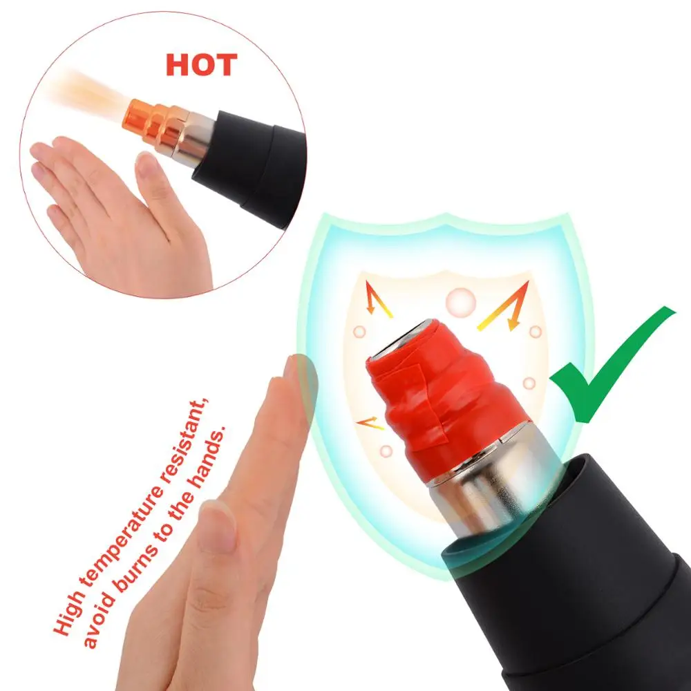 EHDIS 100cm Heat Resistant Tape for Hot Air Gun Nozzle Wire Loop Carbon Vinyl Wrap Heat Gun Protection Insulation Bandage