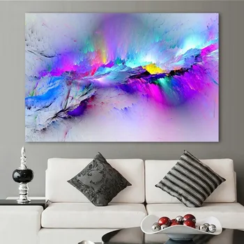 

Nordic Colorful Ink Abstract Wall Art Canvas Posters and Prints Modern Wall Artwork Picture Contemporary Home Room Decoration