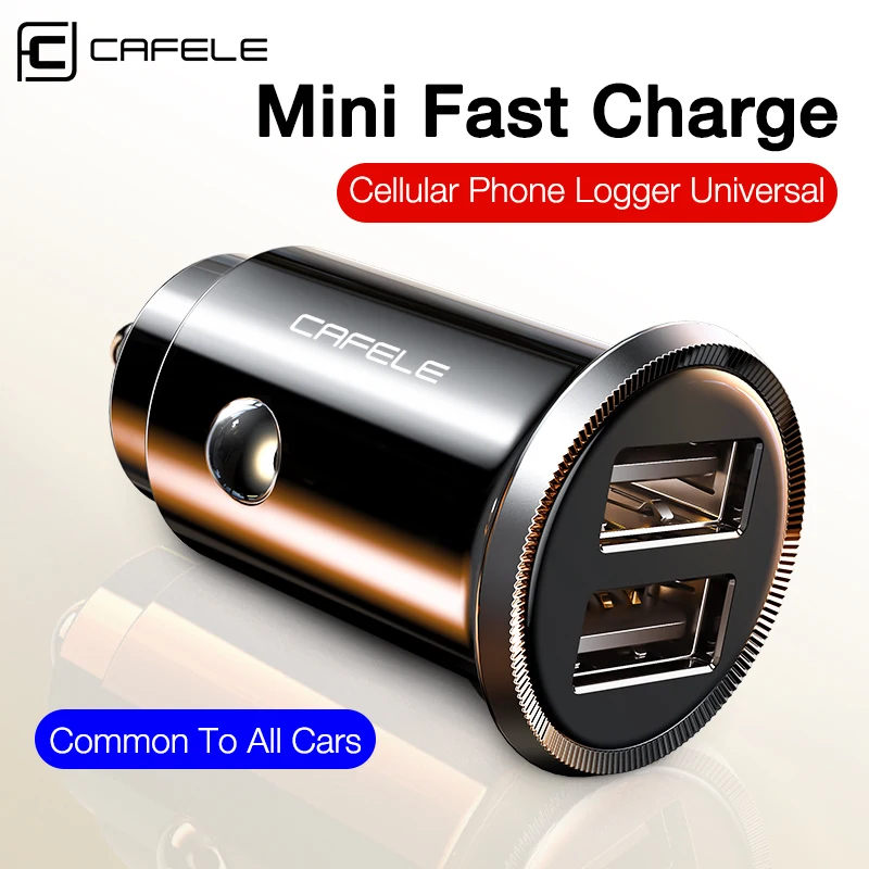 Cafele 15.5w 3.1a duplo usb carregador de carro de carregamento rápido carregador de telefone de carro mini carro-carregador para iphone 11 12 pro max xiaomi redmi