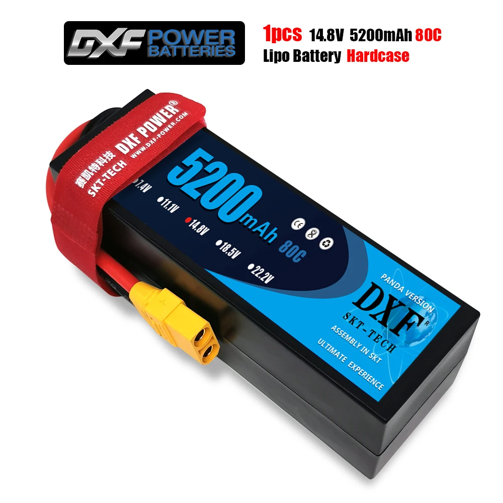 Аккумулятор DXF Lipo 4S 14 8 в 5200 мАч 80C MAX 160C HardCase T/XT60 для радиоуправляемого вертолета