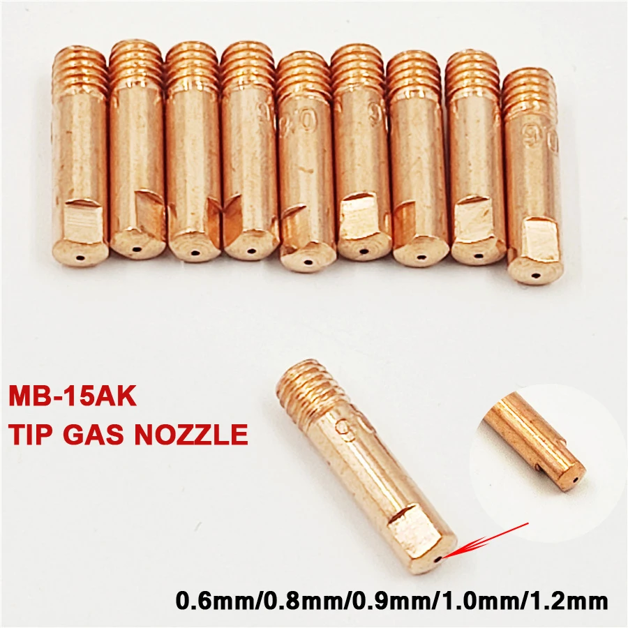 10 шт./компл. M6 * 25 мм наконечник газовой сопла MB 15AK сварочная фонарь контактная газовая 0 6/0 8/0 9/1 0/1 2