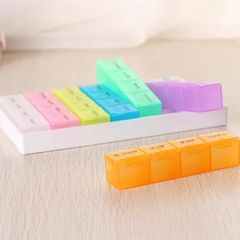 

1PCS 7 Row 7 Day Daily Medicine Holder Pillbox Monthly Pill Box Organizer Dispenser Case