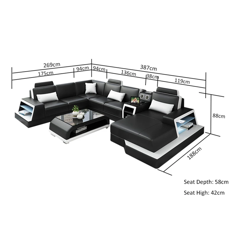 wholesale price modern furniture living room sofa set top grain leather