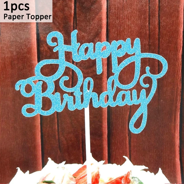 First Birthday One Cupcake Topper 1st Years Boy Girl DIY Party Decorations 1 Year Old Baby Birthday Decor Kids 1pcs blue topper