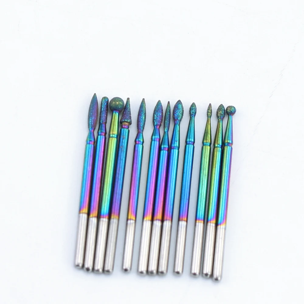 1pc Rainbow Diamond Nail Drill Bit Milling Cutter Rotary Cuticle Clean Files for Manicure Machine Burr Nail Files Accessories