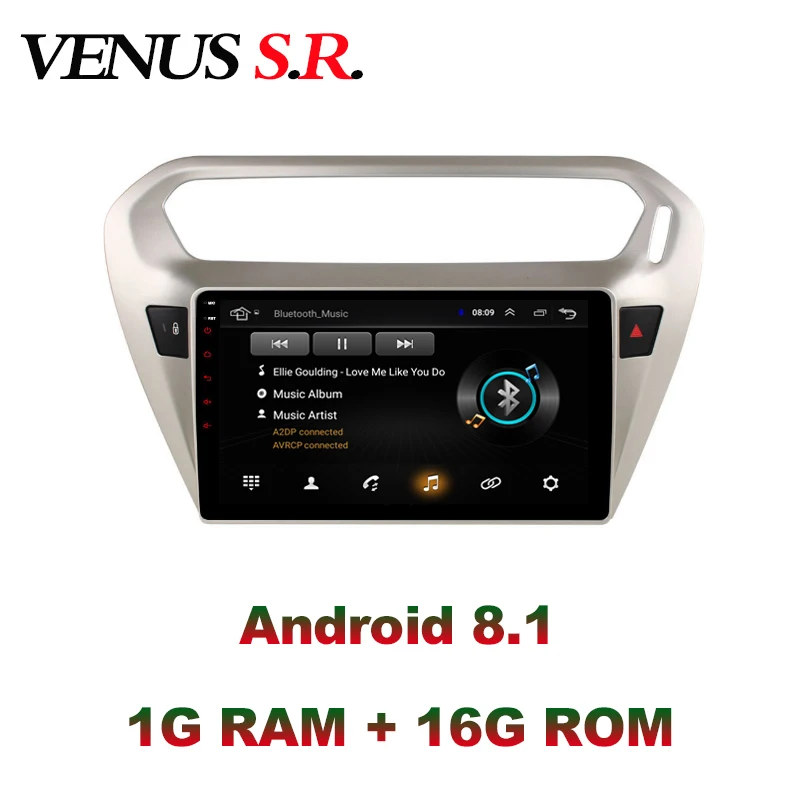 VenusSR Android 8 1 2.5D автомобильный dvd для peugeot 301 Citroen Elysee 2013 2016 мультимедиа головное