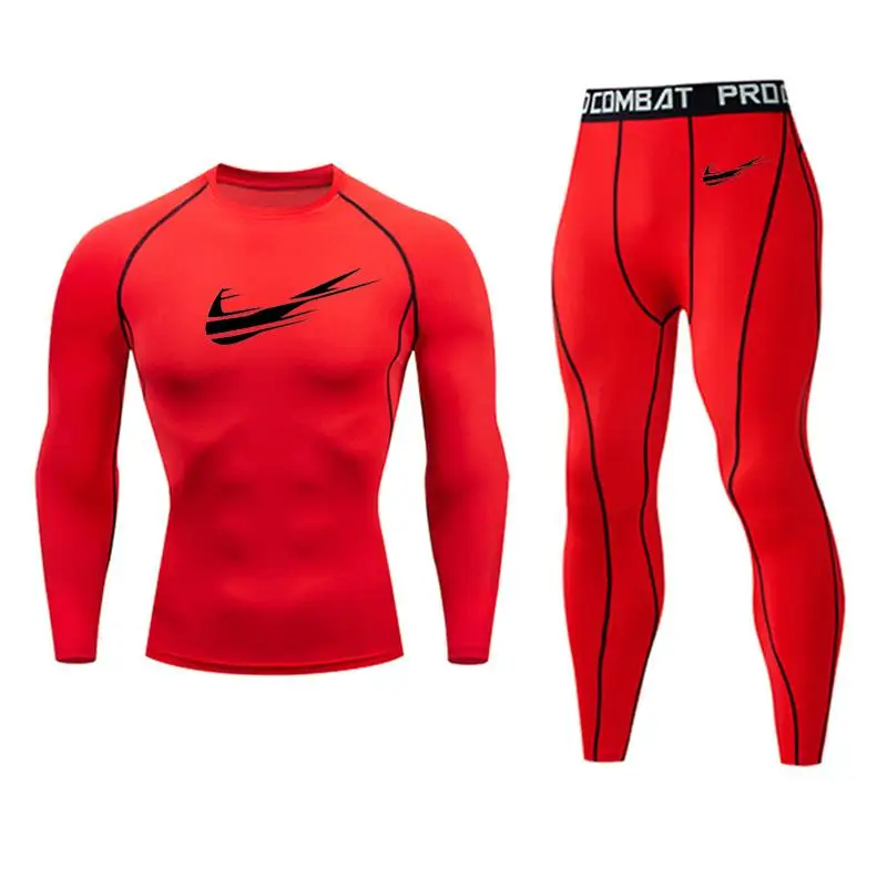 

Tracksuit Compression MMA rashgard Thermal Underwear Sets Men Brand Quick Dry Anti-microbial Stretch Men's Thermo Underwear
