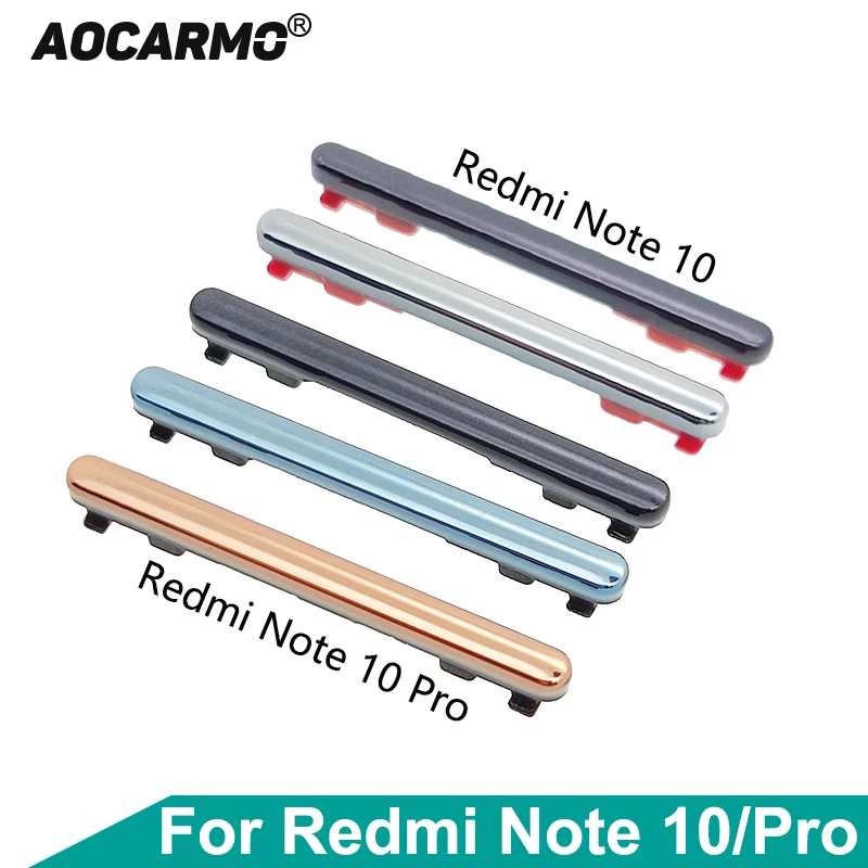 For Xiaomi Redmi Note 10 / Note10 Pro Power On Off Button + Volume Up Down Buttons Side Switch Key Replacement Part phone switch key power volume control button