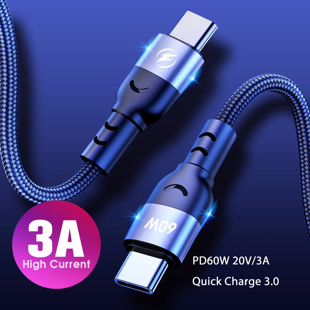 

USB Type C To USB C Cable PD Fast Charging Wire For xiaomi POCO X3 M3 Type-C USBC 60W 3A Quick Charge Data Cord for macbook ipad