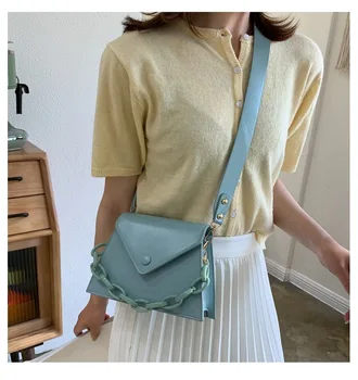 

2020 Spring and Summer New Women's Personality Portable PU Small Square Bag Simple Ladies Single Shoulder Messenger Female Bag