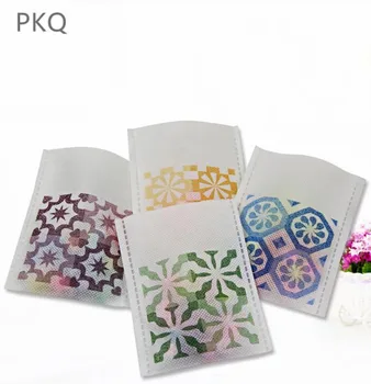 

100psc/Lot 8x11cm Purple Blue Green Orange Heat seal bags Sachet Non-woven Bag Lavender roses packaging empty bags