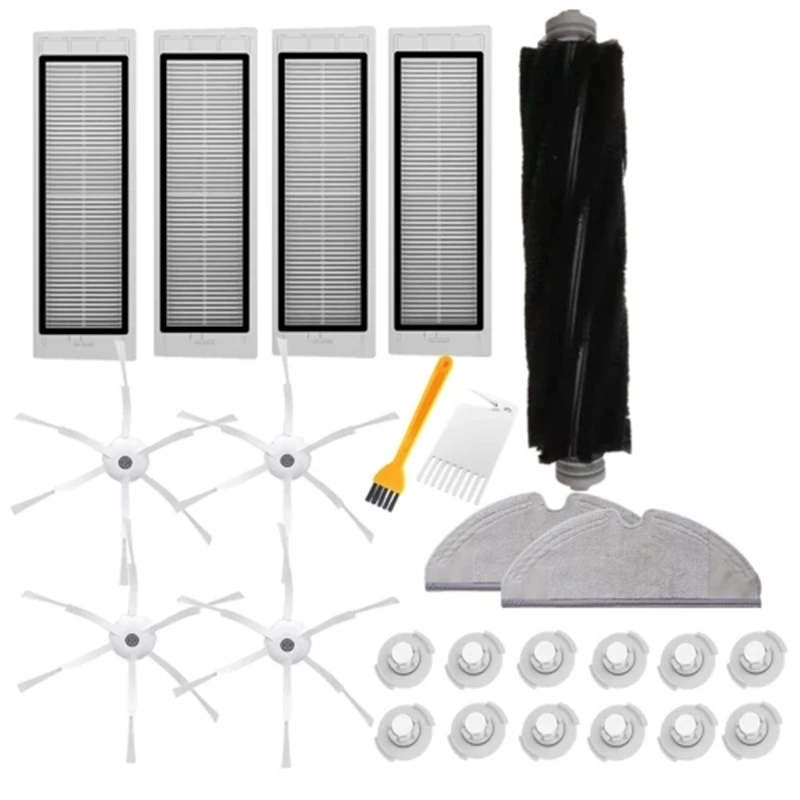 

25PCS Main Brush Side Brushes HEPA Filter Cleaning Tool Replacements for Xiaomi Roborock Vacuum Cleaner