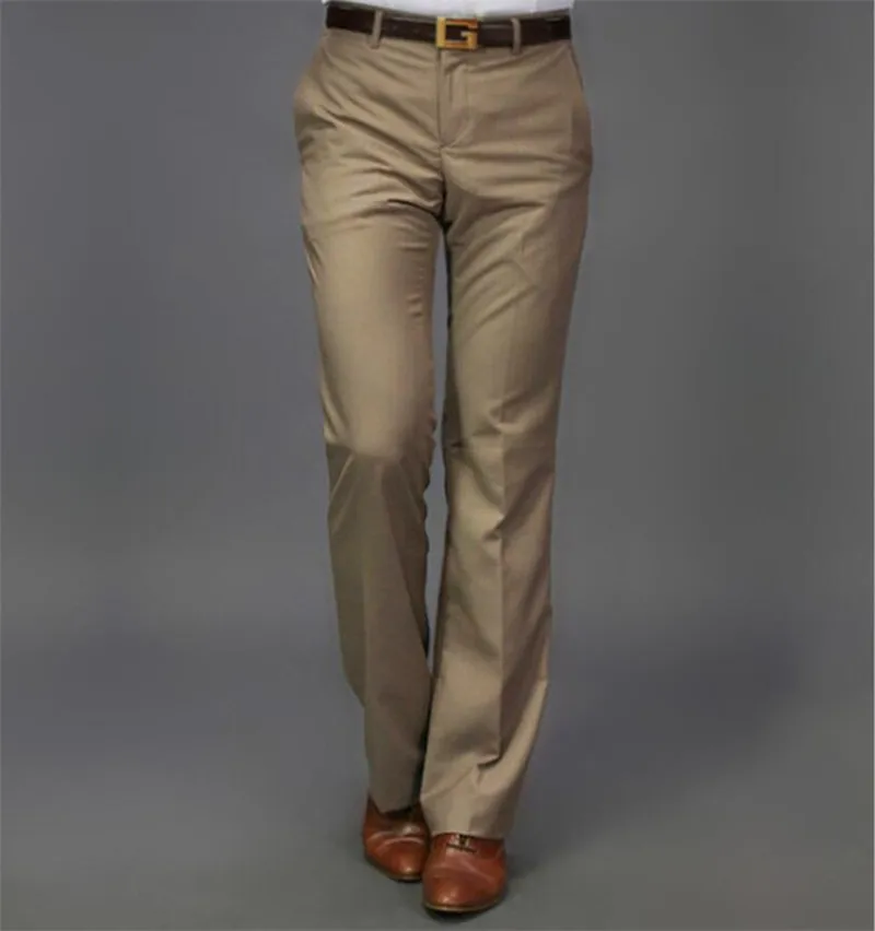 Костюм брюки мужские брюки-клеш мужские тонкие модные Корейский стиль Висячие широкие брюки микро-скольжения брюки мужские деловые Брюки-клеш