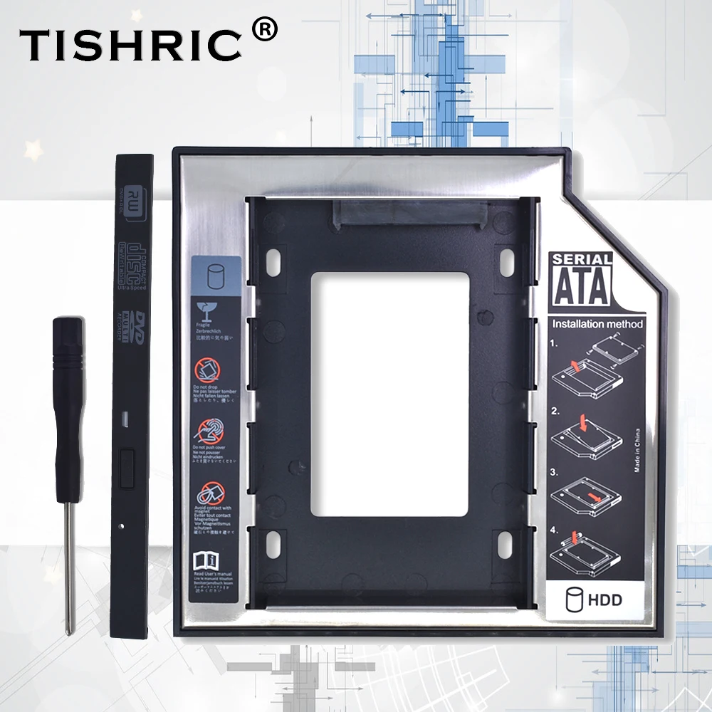 Универсальный пластиковый алюминиевый корпус Tishric с панелью 9 5 мм SATA 3 0 HDD Caddy