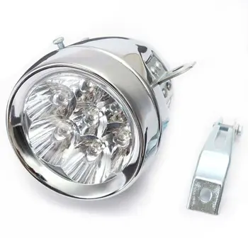 

Vintage Bicycle Bike Front Light Lamp Battery 7 LED Headlight with Bracket Battery Operated Safety Night Riding Light