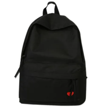 

New High School Student Bag Female Canvas Backpack Girl Travel Large Capacity Backpack Black