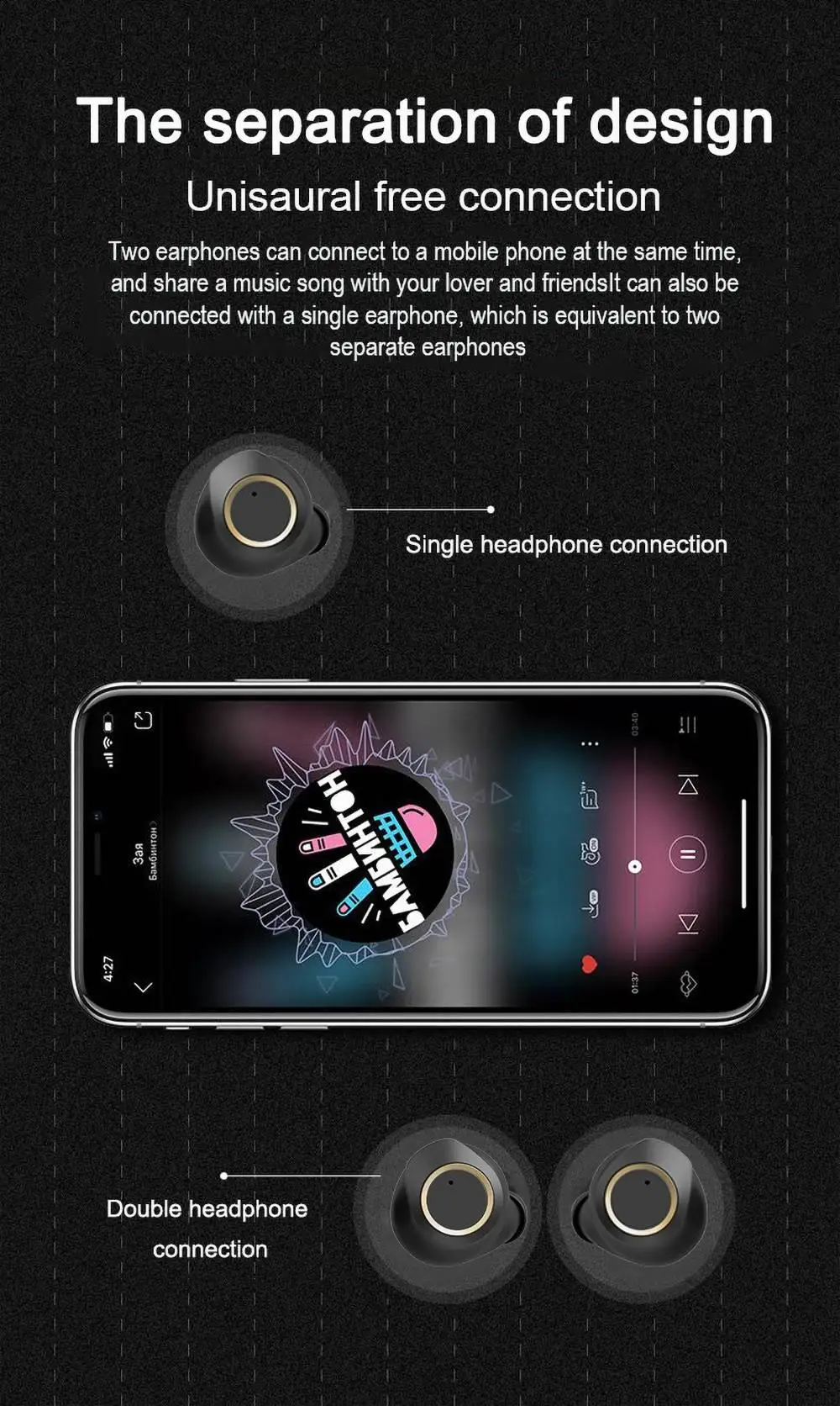 Makibes Wireless Bluetooth Headphones, Qualcomm aptX Stereo Sound Touch Control 26H Playtime Built-in Mic Sport in Ear Earphones_7